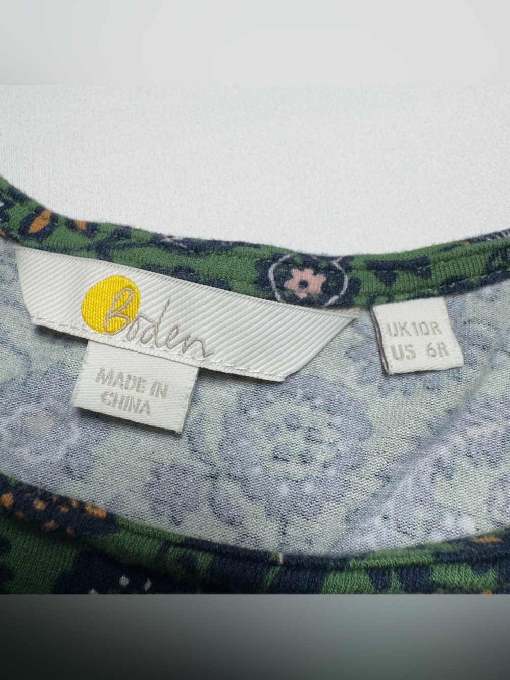 Boden Size 6 Green Paisley Floral Long Sleeve Midi Dress Self Tie Belt EcoVero - Picture 8 of 16